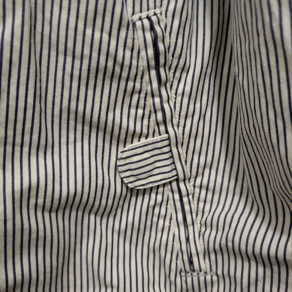 Gap Shacket Women's XL Cream Beige & Black Pinstripe - Picture 3 of 5